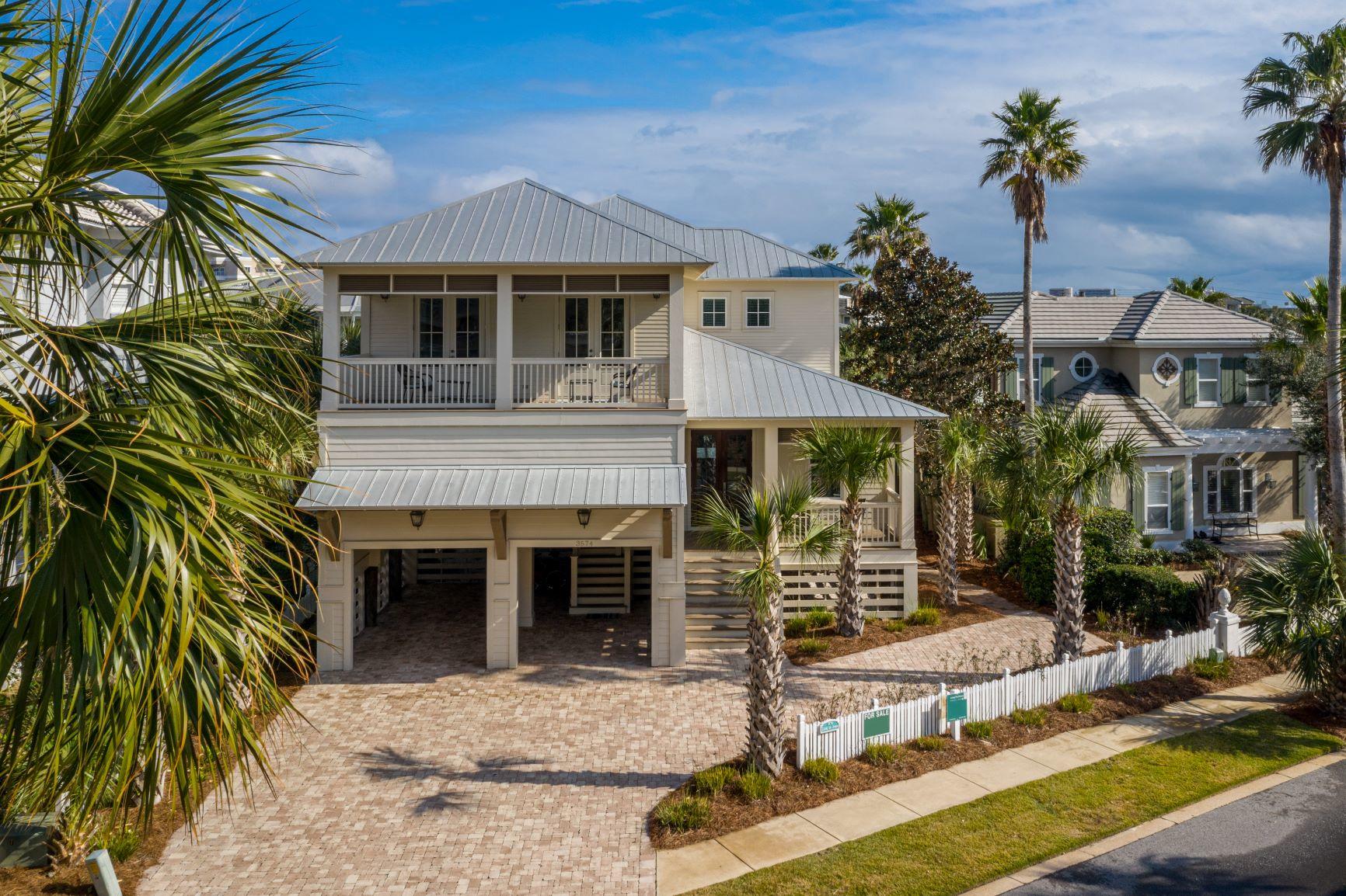 This six-bedroom, six-bath home, located in Destin's premier neighborhood of Destin Pointe, blends beautiful coastal style with timeless architecture. The home features an open kitchen with custom wood cabinets, granite, and marble counters throughout. The home also offers a relaxing, yet luxurious feeling, from the bright and airy openness of the main floor, to the soft and natural furnishings throughout. While comfortably accommodating large groups with six bedrooms and a custom bunk room featuring four queen over queen beds, this home offers space for everyone. Retreat after a day at the beach to one of the four covered porches, one with a fireplace, or relax in your private pool. Destin Pointe offers a secure gated community, with two neighborhood pools and private beach access.