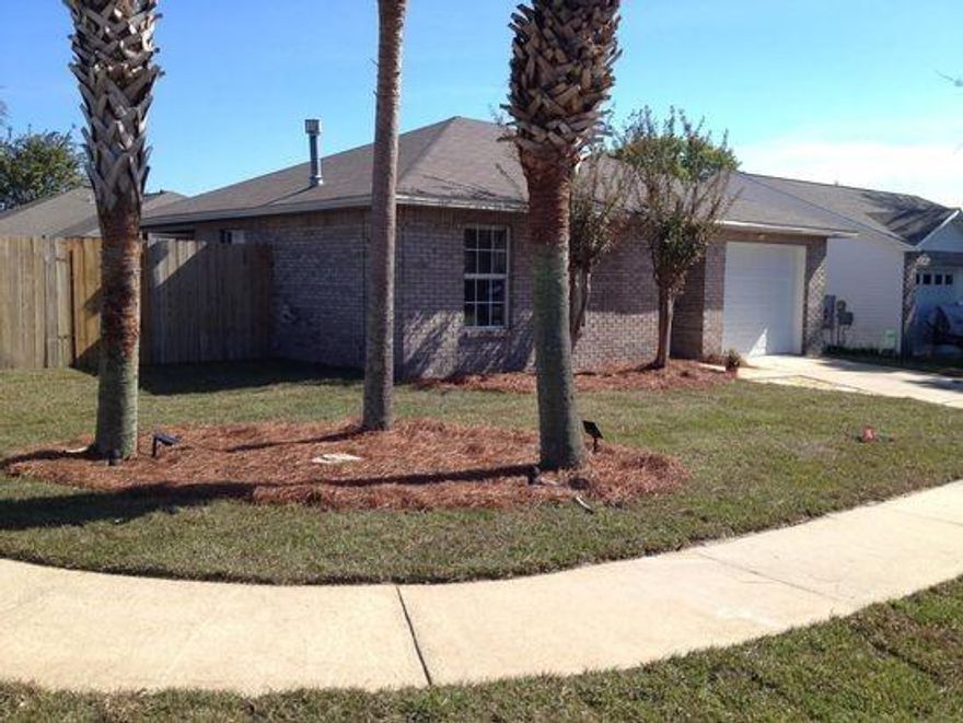 Turnkey rental investment opportunity!!! Tenants moved in 7/1/18 with the lease expiring on 6/31/19. Monthly rental is &1,800. Instant cash flow!!
Well maintained all brick house located in the heart of Destin on Lola Circle with 41 other houses with a single entry point neighborhood. The kitchen has been completely renovated with new appliances, cabinets and counter tops. Other recent changes include new roof 2005, new AC 2013, new ceilings fans, screens, backyard sod & sprinkler pump. The house also has a gas fireplace, laminated pergo flooring, a 1 car garage and fenced back yard. It is conveniently located close to top rated schools, restaurants and shopping. Buyer to verify all information.