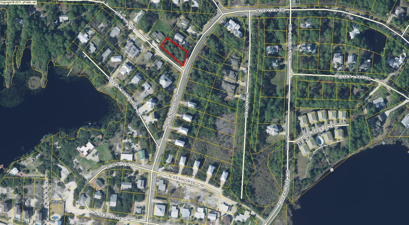 Beautiful high, buildable corner lot in Dune Allen Beach. It is a short walk to the beach and there is no HOA. You can build to access on Allen Loop or Dolphin.