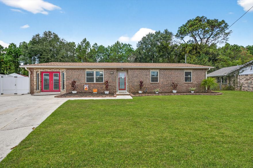 Nestled in a quiet cul-de-sac with no HOA, this move-in ready home blends modern updates with exceptional outdoor living! Featuring a 4-year-old roof, a 2-year-old above-ground pool, and the rare bonus of boat and RV parking, it offers the freedom and flexibility you've been searching for. Inside, an open floor plan welcomes you with wood-look tile flooring and crisp white walls that provide a clean, neutral backdrop. Sunlight fills the space, enhancing the bright and airy feel throughout. The spacious living room flows effortlessly into the dining area and kitchen, where you'll find abundant cabinetry, a central island with breakfast bar, a stylish backsplash, and modern appliances, perfect for both everyday living and entertaining. A large laundry room with its own exterior entry adds c onvenience, while a screened-in porch just off the main living area extends your living space outdoors. Step into the backyard and enjoy your own private retreat. There you'll find a sparkling above-ground pool with wraparound decking, multiple lounge areas, and a privacy fence with serene wooded views. A storage shed adds practicality, while the versatile yard space is ideal for gardening, pets, or family fun. All three bedrooms are located on one side of the home. The primary suite features an updated en suite bath with a dual-head tub/shower combo, modern vanity, coastal-inspired backsplash, and newer fixtures. The second full bath mirrors these finishes, serving both guests and the additional bedrooms with ease. With stylish updates inside, a backyard built for entertaining, and the rare flexibility of no HOA, this charming pool home truly has it all!