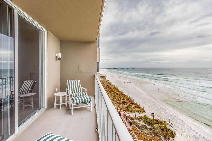 This one owner, second home has never been rented but would be ideal as a rental being on the 3rd floor! Unit 307 is a much desired, high in demand lower floor F plan 1 bedroom, 2 bath, in one of the Premier Resorts in Panama City Beach and is a MUST SEE! This unit has never been rented and is in meticulous condition! Brand new laminate flooring in the living and bedroom areas, and the fresh paint will make this unit a great turnkey investment property or second home! Experience amazing sunsets through the floor to ceiling glass doors in the living area. Tidewater is in a great location and has the best amenities on the beach featuring 636 feet of Gulf frontage, a large fitness center, saunas, steam rooms, an owners lounge, two game rooms, movie theater, a restaurant, and more!