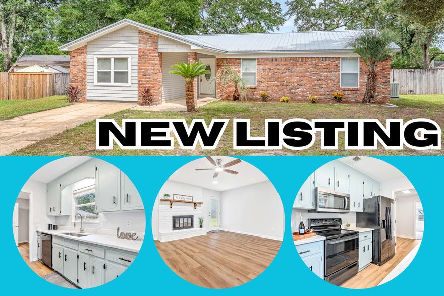 Welcome to this beautifully updated home located in the heart of Niceville! Featuring 3 spacious bedrooms plus a large bonus room over 200 sqft, this home offers the perfect blend of comfort and functionality. Step inside to brand new luxury vinyl plank flooring throughout the main living areas, with cozy carpet in the bedrooms. The kitchen shines with upgraded color schemes, quartz countertops, and stylish new lighting fixtures throughout the home.2012 Permitted Metal, 2025 water heater, 2014 HVAC, Double Pane Windows, and copper wiring. The fully privacy-fenced backyard is perfect for pets, play, or relaxing evenings. Situated just minutes from everything Niceville has to offerincluding top-rated schools, Eglin AFB, dining, shopping, and parks. You're only 10 minutes from the beach and Destin's world-class shopping, and just 5 minutes to VPS Airport. Easy to showschedule your appointment today!