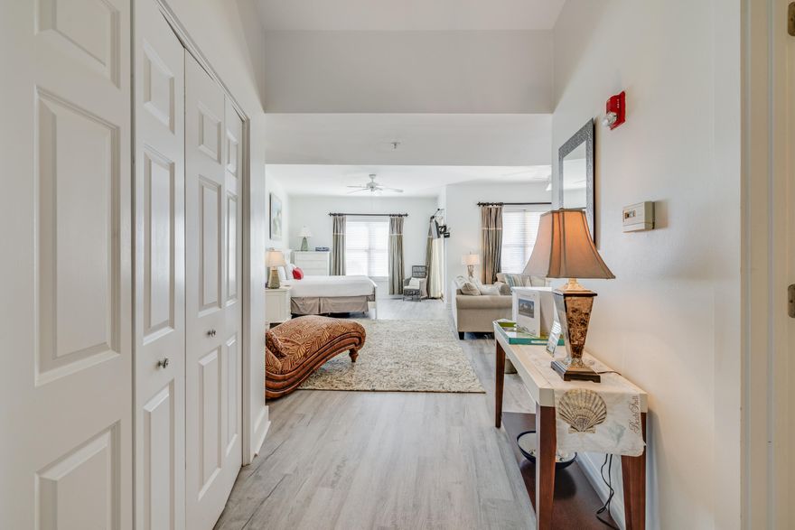 Discover your dream getaway along 30A in Gulf Place!  Do you have a minute because that is how long it takes to get from the condo to having your feet in the sand.  This charming, spacious studio promises the ultimate beach escape with Gulf Views. One of the largest studios in the Inn at Gulf Place.  New stainless steel appliances and new flooring freshens up the studio!  Separate kitchen, living and sleeping areas with separate shower/tub and double vanities.  Enjoy private deeded beach accesses, three pools, hot tubs, tennis courts, shops and dining all within the Gulf Place Community.  Ideal for vacation rentals, this cozy retreat offers both convenience and comfort. Don't miss out--schedule your showing today!