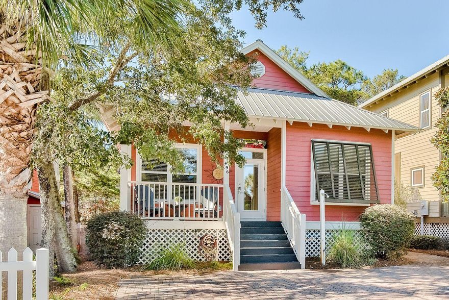 Located in the desirable community of Old Florida Village between Blue Mountain Beach and Gulf Place along Scenic Highway 30A, this cute beach cottage is poised as a great vacation home or rental investment. Well-kept, tastefully decorated three bedroom, two bathroom, single-story cottage located across from the community pool near the front of the neighborhood makes for a desirable rental home just a short stroll away from the beach. Tall ceilings, stainless steel appliances and ceramic tile flooring add the apparent quality. A spacious master boasts a king sized bed with a walk-in closet and private bathroom and jetted tub. Two additional guests suites offer a queen sized bed along with a playful bunk room.
