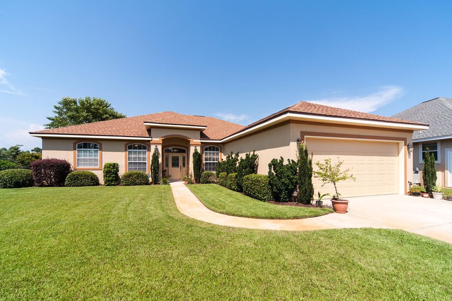 This custom built Emerald Lakes home is set on nearly a quarter acre along a tranquil neighborhood lake. Tile floors carry throughout the principal living areas that include a dining room, kitchen and living room with a gas fireplace. Kitchen features custom cabinets with crown molding detail and are joined by granite counters. Enjoyable lake views are found in the Master bedroom; A jetted tub, separate shower and two vanities complete the master bath. Three additional spacious bedrooms provide plenty of room for guests or family members. The screened porch serves as another living area providing every member of the household space to spread out. Residents of Emerald Lakes enjoy access to a neighborhood pool, park with picnic pavilion, and tennis courts.