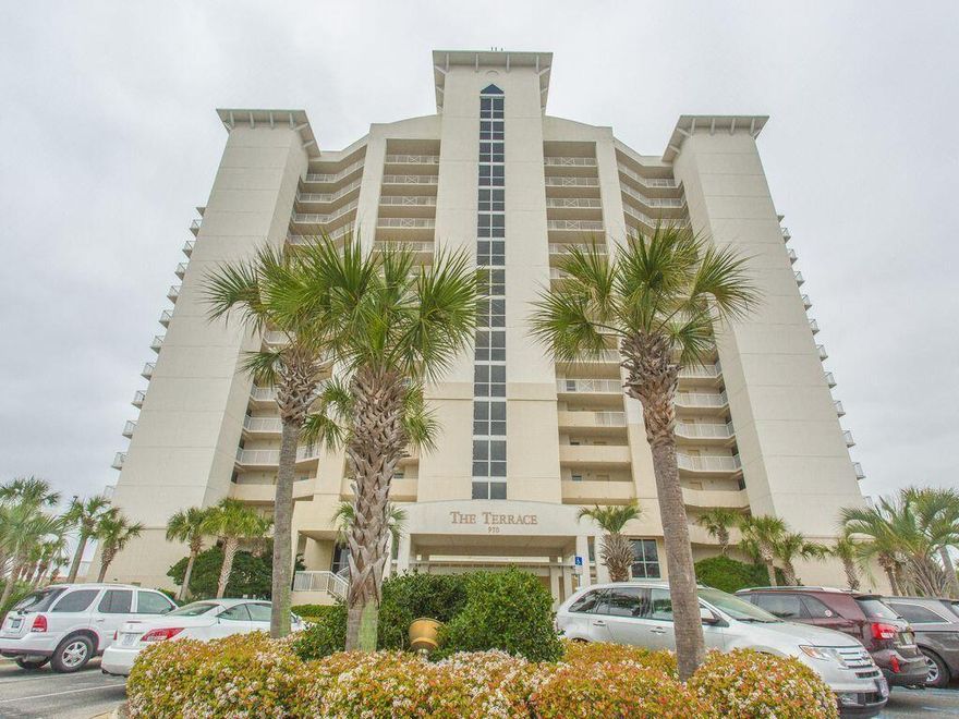 Located in the Pelican Beach Resort, the Terrace building is the second building in the two-building resort.It is located between Hwy 98 and the beach.