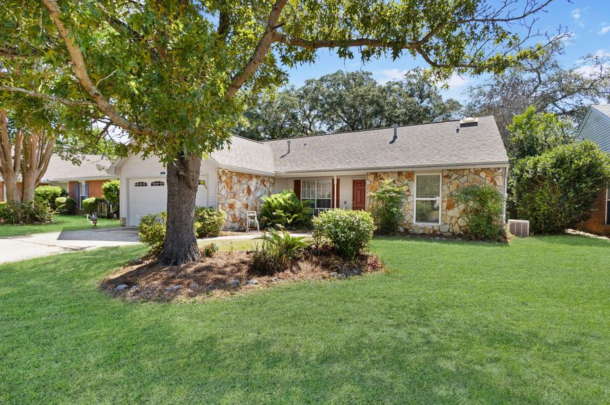Don't miss out on this 3 bedroom, 2 bath Niceville home in the cozy Blue Pine Village community. A cute split bedroom plan that has so much to offer, starting with a convenient location for all that Niceville has to offer plus an easy commute to the white sandy beaches along the emerald Gulf Coast. Enjoy the convenience of a large 2 car garage, fully equipped kitchen, spacious master suite, large open Family room with fireplace, and relaxing Florida room. Buyers will be happy to know the home's heat & air system was replaced in March 2025, a new roof installed in November of 2019 and new hot water heater installed in Oct 2023. Blue Pine Village offers 2 community pools plus a secure area for boats and RV storage. Call today to schedule a showing.