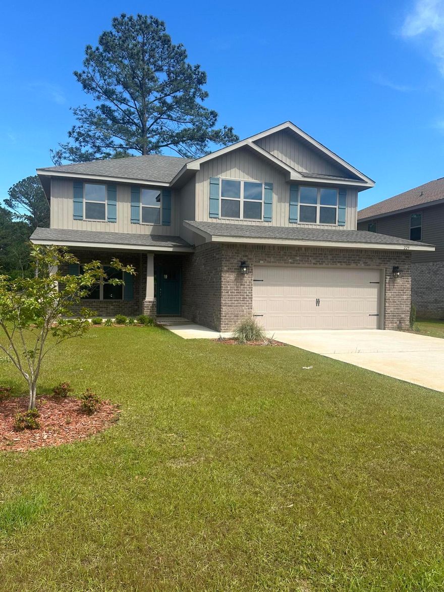 THis 2 story 4 sided brick home is ready for your family with 5 bedrooms and 3.5 bathrooms! The master is on the first floor with other 4 bedrooms and a bonus room on the second. Bedrooms and stairs are carpeted with all other floors upgraded with LVP. The kitchen features a granite topped island looking out into the family room. The master bath has dual vanities and a large walk in closet and has been upgraded with a separate walk in shower and garden tub. The 4 bedrooms upstairs are very spaciuos as well as the bonus room. The laundry room is situated on the second floor with washer/dryer hook up. THis home comes with stainless steel microwave, dishwasher and smooth top electric stove. The front porch is covered and the yard is sodded and comes with sprinklers. A must see!