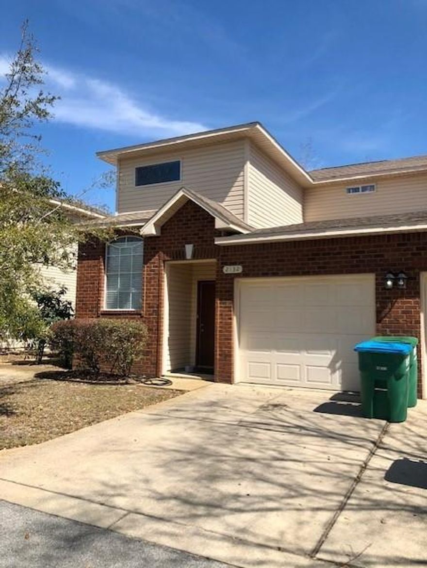 Tenant in place until the middle to end of April.   Hadleigh Hills is a small townhome complex located right off of HWY 98 making it an easy commute to  Hurlburt Field and the beaches.  Lovely end unit with a single car garage and extra parking spaces for guest.  Kitchen is open to the living room  with breakfast bar, maple cabinets and stainless steel appliances. Striking entry with dramatic ceiling height to second floor. All three bedrooms are on the second floor.  Patio in back is a nice place to grill out or relax.