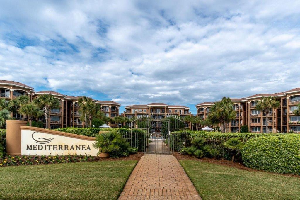 This low-density resort, offers five-star amenities and is one of the most coveted properties along Scenic Gulf Drive. Enjoy expansive one-story living with floor-to-ceiling windows and doors, providing breathtaking Gulf views from three private balconies that overlook the lush landscaped grounds and amenities. Both bedrooms face the Gulf and feature private balconies. A large laundry room, wood-tone cabinets, breakfast bar, separate dining area add to the appeal. The oversized family room, spacious closets, and elevator access enhance the overall experience. Mediterranea is a gated community, and the unit includes a deeded garage parking space and a storage cage. The property boasts nearly 500 feet of private deeded beach, a lagoon pool with a poolside spa, fitness room and owners lounge . A notable advantage of residing in this unit is the unit is one of few end units. In addition, there is a new air conditioning system including rooftop condenser and air handler. Also, a new 66 gallon water heater has been installed. Both items are under warranty. This is your opportunity to create this blank canvas and make it your own private retreat!