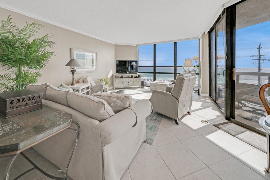 Great location. Full Gulf view from this front row, 2nd floor corner condo. Large corner balcony for sunset views. This 2br/2ba Destin Surfside Condo unit has never been rented but could be an excellent 1031 income property. Beautifully updated kitchen and bathrooms. Swirled granite and custom backsplash. Stainless appliances including a built in wine and beverage cooler. Floor to ceiling windows through the living and dining area flood the condo with sunlight and beach views from the kitchen. Both bedrooms have Gulf views. His and her closets in the master suite.Destin Surfside includes interior corridors, ample parking, an onsite restaurant, elevated pedestrian bridge over Scenic Gulf Dr., expansive pool deck overlooking the gulf with a large heated pool, and hot tub.