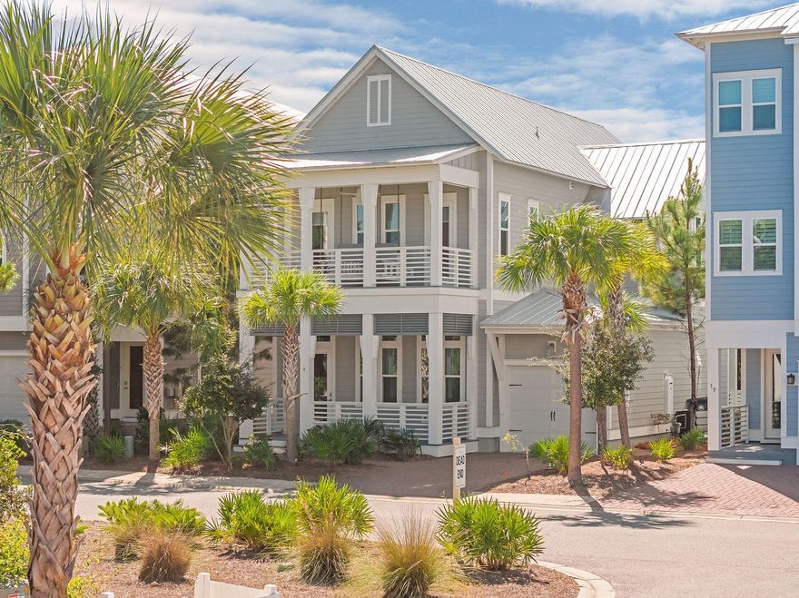 Overlooking a serene green conservation area, this luxurious coastal home offers the ideal blend of golf, beach, and leisure living. Whether you're seeking a refined second home or a vacation rental, this fully furnished and freshly painted residence delivers exceptional comfort, privacy, and style.Designed for seamless indoor-outdoor living, multiple porches and a spacious brick-paver patio invite you to unwind after a day on the golf course or at the nearby WaterSound Beach Club. Inside, soaring 12-foot beamed ceilings, shiplap detailing, and gorgeous hardwood floors reflect the home's coastal charm, while abundant natural light enhances every space.The open-concept layout is perfect for entertaining - from the chef's kitchen with professional-grade stainless appliances and quartz countertops to the expansive dining area and covered back porch for alfresco meals under the stars.
Each of the four beautifully appointed bedrooms features its own ensuite bath and access to a private porch - perfect for morning coffee or quiet relaxation. The first-floor primary suite showcases tranquil wooded views and a spa-inspired bath with floor-to-ceiling tile. Upstairs, a loft-style sitting area offers extra space for guests or family movie nights.
A one-car garage provides convenient storage for your golf cart, beach gear, and bikes, making every outing effortless. Just steps away from WaterSound Beach Club access and moments from award-winning golf courses, this home puts you at the heart of 30A's premier lifestyle.
Residents of Prominence enjoy resort-style amenities including two pools, fitness center, and play parks. Walk or bike to The Big Chill, a vibrant gathering spot for dining, shopping, and live entertainment - all within the community.
Whether you're looking to relax, play, or invest, this home offers the perfect balance of coastal luxury and investment opportunity in one of 30A's most desirable locations.