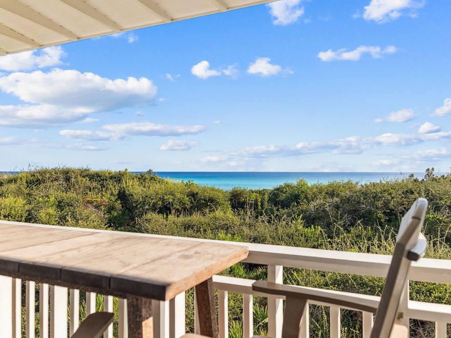 Perched above the dunes with panoramic gulf views from every second-floor window, this two-story WaterColor residence offers an extraordinary coastal lifestyle. One of only 22 exclusive beachfront homes in Town Center Beachside, it combines privacy and convenience beside the WaterColor Inn and Beach Club.Fully furnished and recently remodeled, the three-bedroom, three-and-a-half-bath home features designer decor, updated bathrooms, and a refreshed entryway that sets a tone of understated sophistication. Natural light floods the open living areas, where elegant finishes and gulf vistas create a serene, inspiring atmosphere. Owners enjoy two dedicated parking spaces, including one enclosed garage, as well as private access to a beachfront pool reserved solely for Town Center Beachside residents. 

All WaterColor amenities are just steps away  from resort pools and dining to boutique shopping and nature trails  making every day feel like a coastal getaway. This rare opportunity delivers gulf-front living at its finest, where every sunrise and sunset paints a masterpiece right outside your window.
