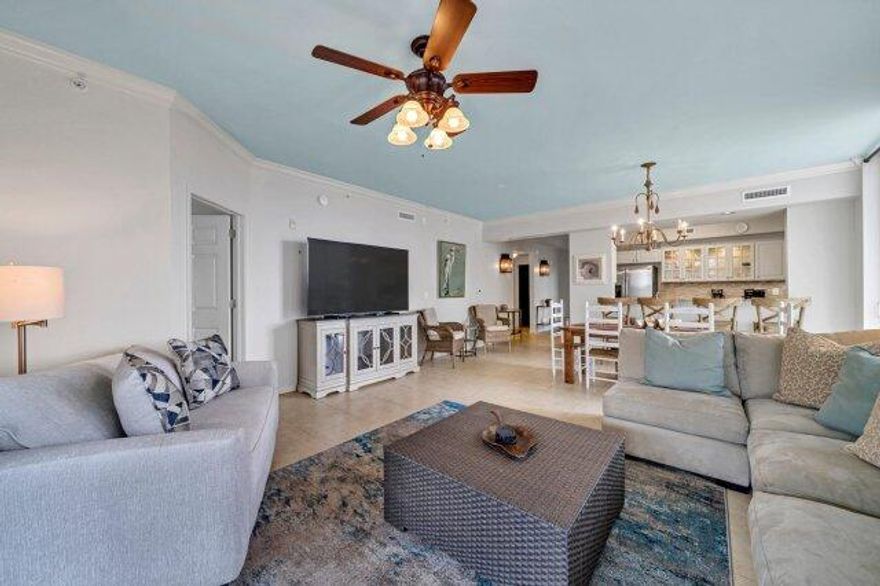 Don't miss this opportunity for a lanai condo at DestinWest.  Thise condos are in great demand by guest.  This particular condo is an end unit which makes it even more in demand.  It has been recently professionally decorated and is a prime location.  Please note that it does include all furniture and also comes with a private garage.  The lazy river and your own new private hot tub and grill are right outside your door and the beach is a short walk away.  DestinWest has a something for everyone.  The close proximity to water sports, eating establishments, the beach-the bay and all of the water features of DestinWest,  There are even boat slips available for a separate fee for the fishing or boat enthusiasts. Many upgrades and new furnishing and appliances in 2024.