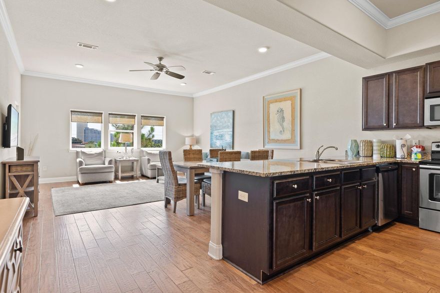 Discover the perfect blend of luxury, comfort, and coastal living at this fully furnished 3-bedroom, 2-bath condo in the heart of Miramar Beach! Perfectly located just steps from the white sands and crystal clear waters of Miramar Beach, this third-floor unit boasts 10-foot ceilings, elegant crown molding, granite countertops, stainless steel appliances, a spacious primary suite with soaking tub and walk-in shower, and a private balcony. Enjoy resort-style amenities including a heated pool, hot tub, gated security, elevator access, and an outdoor grilling area. Whether you're looking for a turnkey vacation home, rental investment, or full-time residence, this condo is move-in ready and ideally situated near Destin's top attractions!