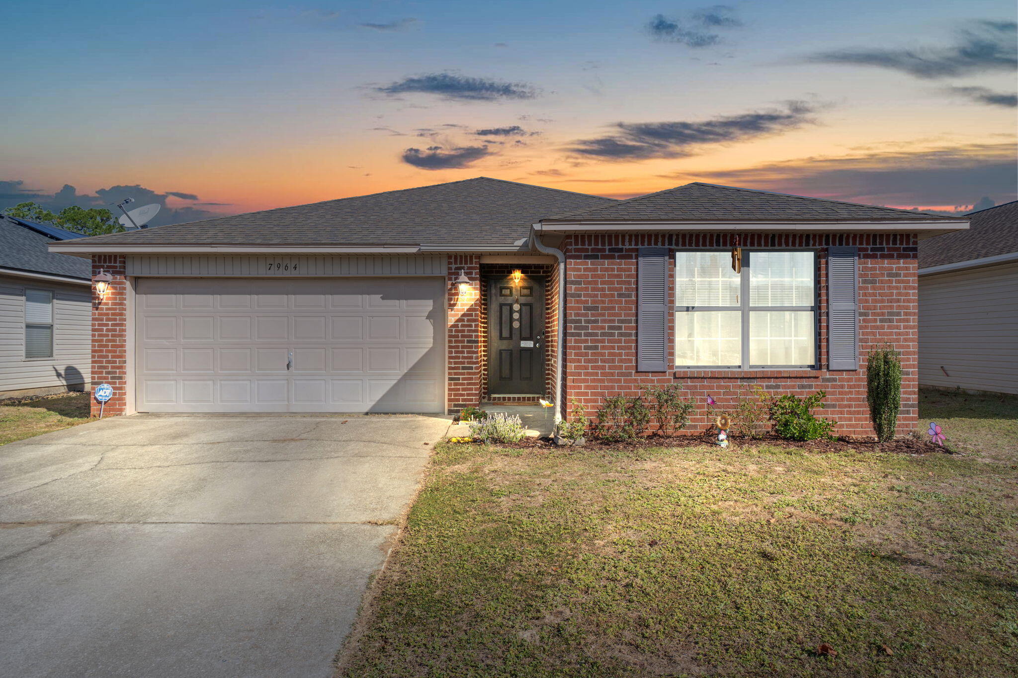 NEW ROOF PRIOR TO CLOSING!!! Buyers can select the shingle color. Welcome to 7964 Promise Creek! This four bedroom brick home has a fully fenced yard, high elevation, double vehicle garage and has a spacious layout inside. There is a formal dining area and separate breakfast nook overlooking the living room area. Double slider doors leading to the back patio for entertaining and grilling out. The other set of sliders go to the bonus room that can be used as an office, den, work out studio, or home schooling room. There is upgraded granite and stainless steel appliances that convey with the purchase also. The split floor plan gives enough privacy for larger families especially. The primary room is right off of the dinging room and the other 2 rooms are near the front hallway.