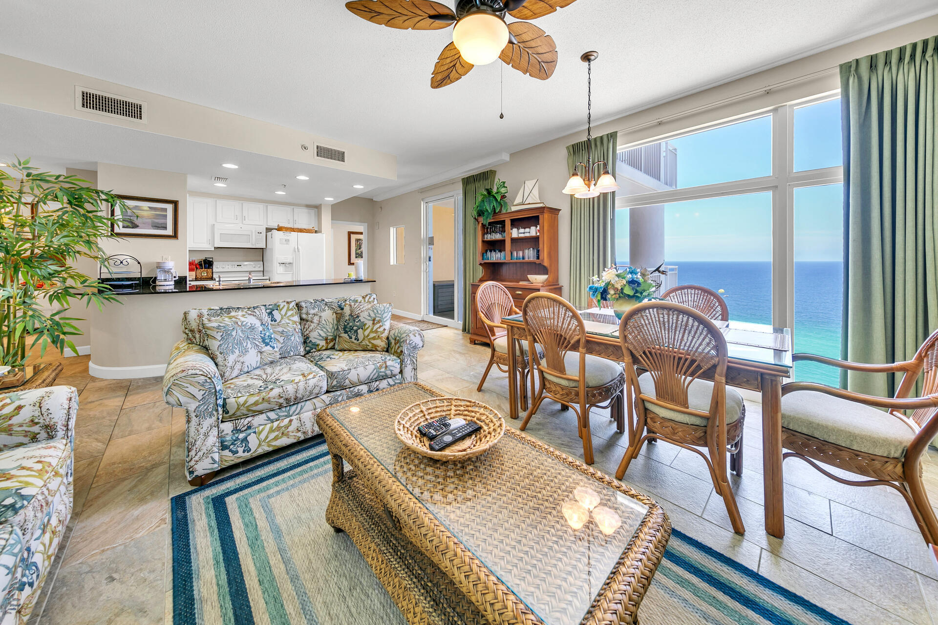 BIGGEST AND BEST IN STERLING REEF....18TH FLOOR CORNER UNIT WITH PENTHOUSE LEVEL VIEWS!!!! BEST FLOORPLAN AND BEST LOCATION! SOME OF THE BEST SUNSET VIEWS ON THE BEACH! The world class views of the Emerald Coast from this magnificent condo are some of the best in Panama City Beach and make Sterling Reef unit 1807 the beach getaway that you have been dreaming of! Super-efficient floorplan, this unique oversized 3 bedroom, 3 bath gulf front condo in a ''lock out unit'' which means that there is the option to partition the condo into two separate condos, and maximize rental potential by being able to rent out as either a large 3-bedroom or a 1-bedroom and 2-bedroom unit separately. It also has a PRIME western corner location in the deluxe 19-story Gulf front complex, offering massive views of the beach, ocean, and Panama City Beach from the kitchen, dining, living area, both master suites and both balconies! This ultra clean, meticulously maintained, turnkey offering offers ceramic tile throughout will convey fully furnished and rental ready. Interior features include a spacious and open floor plan with raised ceilings. Sunrise views in the morning and sunset views in the evening - the ultimate in alfresco living! Property is absolutely turnkey - great for second home, vacation rental or full time living. Main Master suite is front and center on the beach with sliding glass doors that have access to the main balcony and provide magnificent views! Second Master bedroom is large and has its own private bath. Third guest bedroom (lockout) is large enough to accommodate a king bed and again, has its own private bath and balcony. Under building parking is as convenient as it gets! Sterling Reef is the perfect beach vacation destination for your family. Conveniently located just east of M.B. Miller fishing pier you enjoy 1700 feet of unspoiled and uncrowded beaches! You are close to everything with easy access to the middle and back beach roads to bypass traffic in heavy traffic. Sterling Reef amenities include a heated bi-level pool with connecting waterfall, fitness center overlooking the gulf, clubhouse with media room, video game room, movie rentals, sky BBQ terrace, and the convenience of covered parking in the same building. Take your fishing pole right out to the pier to catch your dinner!! Directly across the street is Shipwreck Island Water Park, and must for kids of all ages. The location is great, in the heart of Panama City. Out to the beach and there are beach umbrella and chair rentals for you to enjoy, banana boat rides, parasailing, and jet ski rentals!