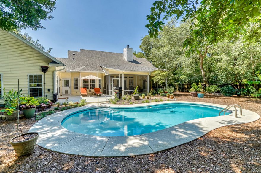 30-A's BEST KEPT SECRET IS the SEABREEZE COMMUNITY!! CHARMING ONE-LEVEL LIVING in a RENTAL RESTRICTED neighborhood that is a SHORT WALK to the BEACH w/ 2 BEACH walk-overs. OVER HALF ACRE LOT w/ MATURE LANDSCAPING, the FENCED back yard with pool is like the ''GARDEN OF EDEN''!! The MASTER SUITE w/ UPDATED BATH & closets, opens to this back yard OASIS. Master bath has separate shower, double vanities. Open Living area w/NEW GRANITE counters & appliances, the kitchen is spacious & light filled, 2 GUEST BR w/shared bath & OFFICE on 1st floor. Water Softener System. SCREENED BACK PORCH. Attached 2 car garage has a 18 x 24 BONUS room over  that could be a BR or Den w/ interior entrance. Garage has peg board & great storage. HOMES LIKE THIS are not EZ to find #WONTLASTLONG! - 6 parking space