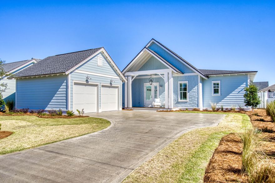 This Like-New Romair built home was completed in 2021 and has been lightly occupied as a second home since. Upgraded landscaping was recently completed as well as a Saltwater gunite pool complete with heater, a waterfall, sunning ledge and pool umbrella. Open floor plan with beautiful wide-plank hardwood flooring and 3.5'' wood shutters throughout.  Gourmet kitchen is equipped with 12' Quartz Kitchen island, Thermador Dual Fuel range and Hood, Bosch French Door Refrigerator and dishwasher, Sharp Drawer Microwave, under cabinet lighting and a large walkthrough pantry. Spacious living area offers  upgraded sliding doors to the screened in patio and oversized backyard. Master suite features two walk-in closets and a private bathroom with double vanities, (See more)