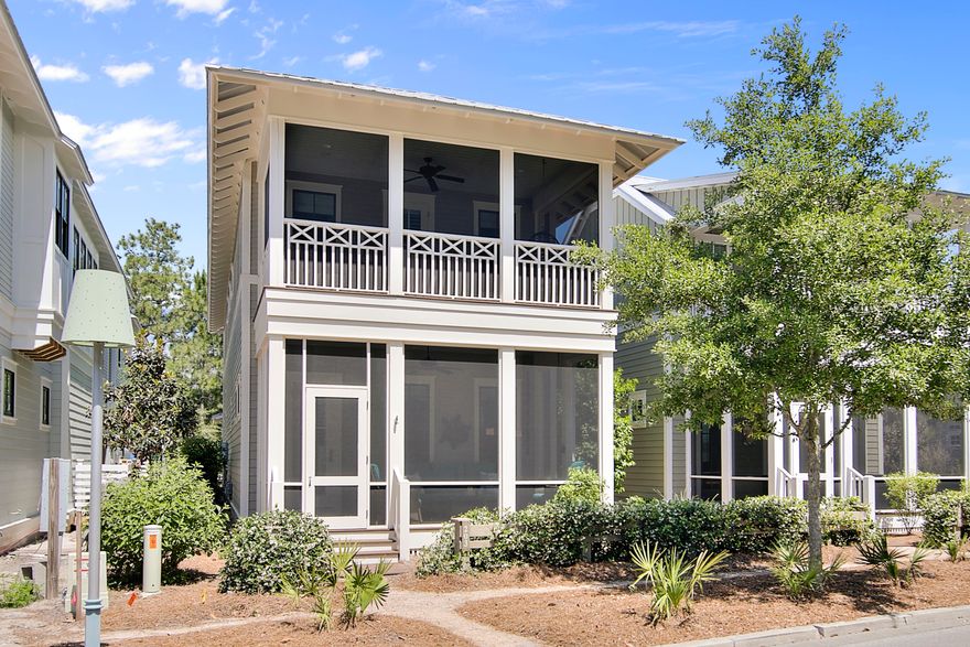 Find a modern coastal style in this immaculately maintained, never rented, fully-furnished 4BR/4.5BA WaterColor cottage in the Turtle Ridge neighborhood. Located within walking or biking distance to the WaterColor Crossings Town Center, the popular Dragonfly community pool and the beach. Built by Huff Homes in 2014, this home features a row house design with two spacious screened porches overlooking a community nature preserve, an open-concept living and dining area, a fully-equipped kitchen with a separate bar counter and a secondary living area/flex room on the second floor (with room for bunks). Special additions include security cameras with DVR, built-in speakers throughout the interior and porches, LED lighting, plantation shutters, a golf cart garage and an outside shower. Neutral white common areas are highlighted by beautiful millwork while cheerful bedroom suites provide luxurious conveniences such as closets with custom built-ins and stone showers. Four bicycles, an outdoor propane heater and a garage refrigerator are included with purchase adding to the turnkey, move-in ready appeal of this property as either a full-time residence or a vacation rental.
 
Located on 499 acres in the renowned South Walton Beaches, WaterColor was created with families in mind and offers the charm of small town life. Exceptional community amenities include six beautiful swimming pools, a Gulf front beach club, nature trails, a Boathouse offering kayaking, canoeing and paddleboarding, a fitness center, outstanding tennis facility, Camp WaterColor for kids, parks and lush green spaces.