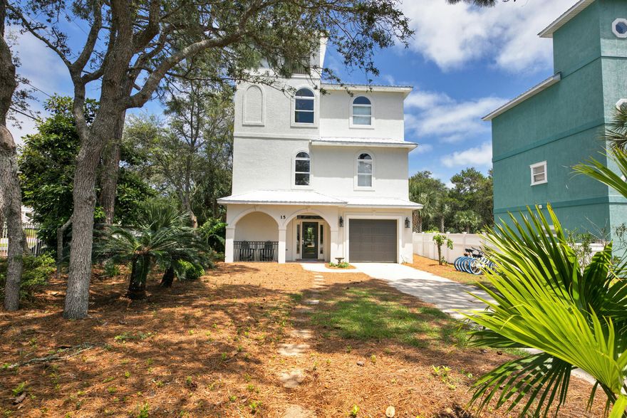5 Bedroom 4 bath Beach House south of 30A in highly desirable West End 30A. Sold Furnished and rental ready! Great views of the Gulf from the fourth floor Lanai! 500 feet to the Spooky Lane beach walkover and on to the beautiful white sand. Open floor plan with kitchen and living overlooking a Beautiful pool and deck area. Great rental numbers - 8 weeks this 2021 summer alone 87K. Investment will exceed expectations, full year projections at 127K. Bunk room and extra bedroom on first floor, bedroom on main living floor and two master bedrooms on third floor. Enjoy cocktails on the 4th floor Lanai with gulf views and beautiful sunsets.