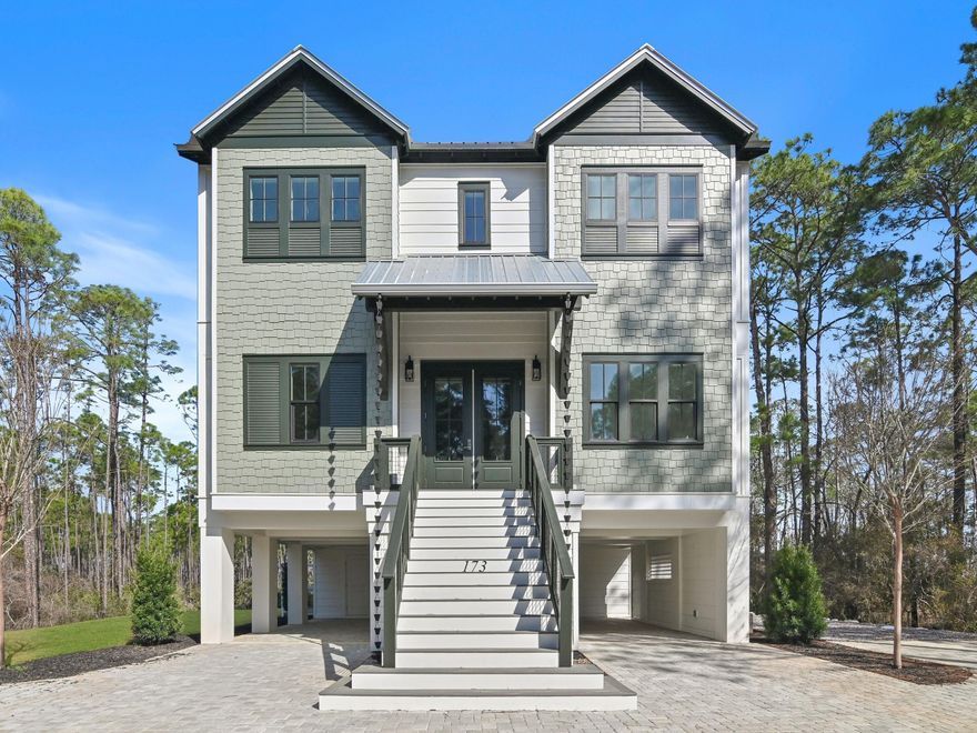 173 Crissman Road is an exceptional newer construction home nestled on a spacious half-acre lot in Santa Rosa Beach, FloridaThe home boasts a contemporary layout with high-quality finishes, providing a perfect blend of style and comfort. Spanning 2,800 square feet of interior space, this stunning 5 bedroom, 3.5 bathroom home exudes coastal charm. Equipped with a full-size kitchen featuring bar seating, ideal for entertaining guests. The ground floor entertainment area includes a saltwater swimming pool and is finished with built-in Sonos speakers, enhancing your entertainment experience. Presently occupied and conveying with a remaining lease, this home is perfect for a family wanting to secure a location here for the fall of 2026 with revenue until then and utilities paid by the tenant.