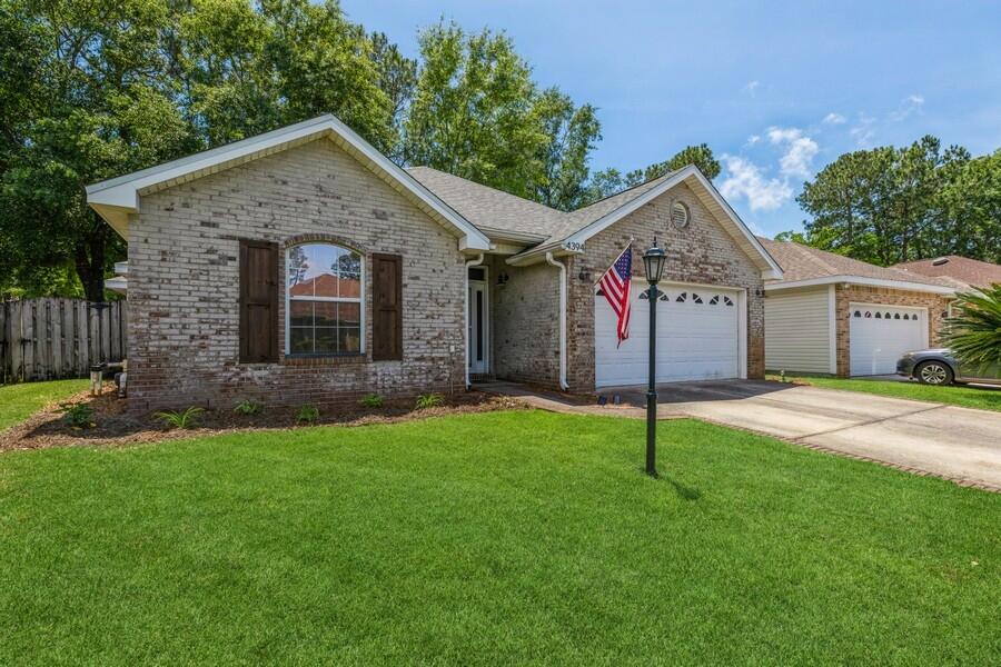 This wonderful and move in ready home is located in the highly desired community of Millers Run in BWB. Only minutes away from Destin beaches and Eglin AFB, shopping, golf and marina. Roof was installed 2019, A/C System (4-5 yrs old), New Hot Water Heater. This open floor plan is complemented with laminate & tile flooring, carpeted bedrooms, large living area with gas fireplace and a vaulted ceiling. Kitchen features newly refinished and painted cabinets, quartz counter tops, dining area and a breakfast bar. Spacious master suite with tray ceiling and a large walk-in closet. Additional bedrooms are nice size, with large closets and share a full bath. Seller is replacing the back fence which should be completed in 4-5 weeks.