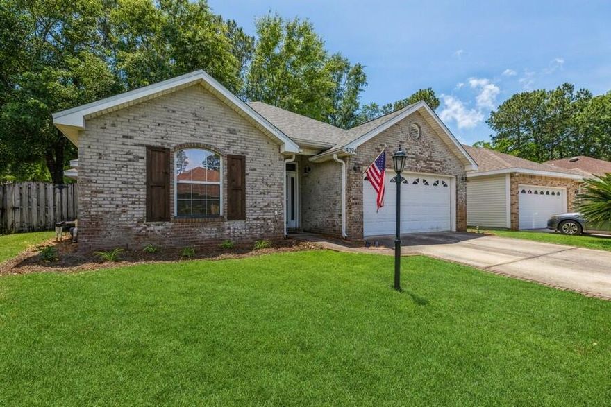 This wonderful and move in ready home is located in the highly desired community of Millers Run in BWB. Only minutes away from Destin beaches and Eglin AFB, shopping, golf and marina. Roof was installed 2019, A/C System (4-5 yrs old), New Hot Water Heater.  This open floor plan is complemented with laminate & tile flooring, carpeted bedrooms, large living area with gas fireplace and a vaulted ceiling.  Kitchen features newly refinished and painted cabinets, quartz counter tops, dining area and a breakfast bar. Spacious master suite with tray ceiling and a large walk-in closet. Additional bedrooms are nice size, with large closets and share a full bath.  Seller is replacing the back fence which should be completed in 4-5 weeks.
