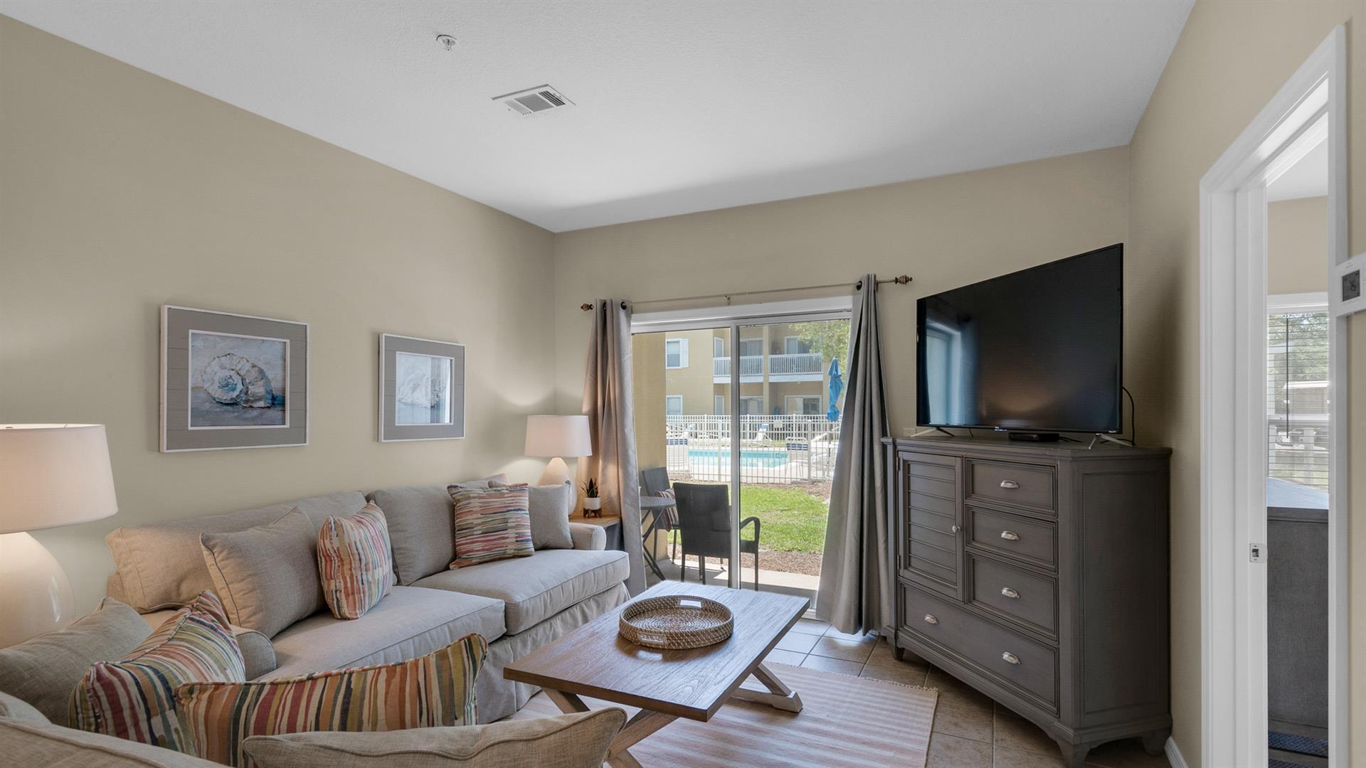 HIGHLY SOUGHT AFTER 1st floor corner unit is located in the quiet community of Heron's Watch in Seagrove just off of Eastern Lake. This 2bd/2ba condo was updated in 2021 with new appliances and countertops.Conveniently positioned near the community pool, this condo is an ideal choice for full-time residents or investors seeking a rental-ready property. All furnishings convey, and rental arrangements can be seamlessly transitioned through Benchmark, making it a hassle-free investment opportunity.Situated behind the Old Florida Fish House Restaurant and surrounded by shops, this location offers easy access to local amenities and dining options. Don't miss the chance to embrace the coastal lifestyle at this prime Seagrove location.