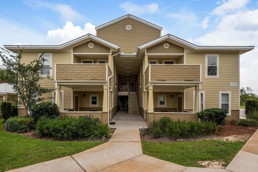 Ready for new owner. Furnishings in photos convey in this beautifully maintained 2 bedroom 2 bath unit in Topsail Village. Large front facing balcony, granite counter top, tiled floors, nine foot ceilings. All appliances convey including the washer and dryer. Enjoy living on 30A. Walk to Elmo's Grill. Bike to Gulf Place and the beaches of S. Walton.