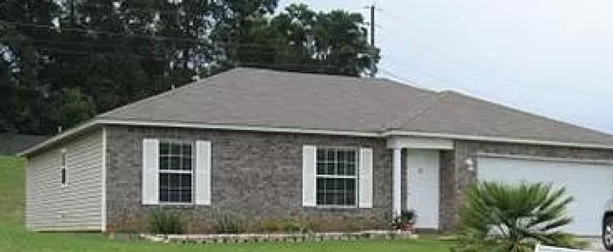 Brand New A/C and a New Roof installed prior to closing!! This 3 bedroom 2 bath home comes with upgraded brick front, 2 car garage with attic access, breakfast bar, split bedroom design, vaulted ceilings and arched entrances to hallways. Home also features a large master suite with both linen and walk-in closets. Located just south of Hwy 90 in a quiet subdivision with underground utilities, public water and public sewer!