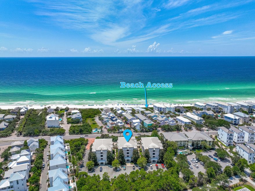 'Sea La Vie' is the Perfect Beach Getaway for your Family or a Great Vacation Rental Property with Deeded Beach Access right across the road! This gated Beach Condo is located in the highly sought after 30A Seagrove Beach Community! With 3 Bedroom/3 Baths this property has plenty of space for everyone with a well-designed floor plan! Along with a Large Dining Room, a Comfortable Oversized Living Area opens to a Gourmet Kitchen that has been updated with Granite Countertops and Stainless Steel appliances, an Island with bar seating and New lighting!  Relax with Morning Coffee Or Happy Hour Beverage on the Covered Patio while enjoying the Pool Views! The large Primary Bedroom features a King Bed, Huge Walk-in Closet, and a Spa-Like Bathroom with Double Sinks and a Separate Whirlpool Tub