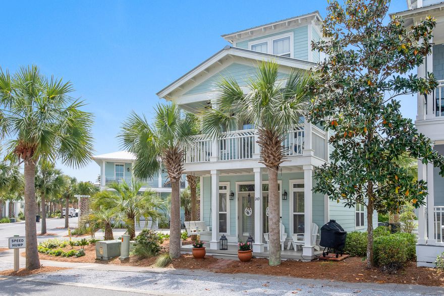 Located in Seacrest Beach, this home is the perfect beach house getaway for you and your family or a great investment property. Situated on a corner lot, this custom-built home has never been rented and has been meticulously maintained. The first floor houses the living, kitchen, and dining areas in an open floorplan design. The kitchen features granite countertops and custom cabinets. Hardwood floors can be found throughout the home. The master suite, on the second floor, also features French doors that open to a private balcony. The master suite comes complete with private en-suite featuring a double vanity and jetted soaking tub. Also on the second floor is a guest suite with private bath. The third floor houses the bunk room with an addition