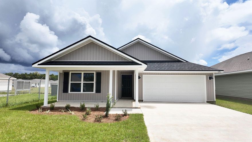NEW CONSTRUCTION in River's Cove that features a beautiful community pool and playground. The highly desirable new Lakeside floorplan provides a well-designed OPEN concept, no wasted space, 5 beds, 3 baths, nice 12 x 9 covered back patio & 2 car garage. All stainless appliances in the kitchen, smooth top range, beautiful countertops in kitchen and baths, quiet dishwasher, built in microwave, spacious dining area & more. Striking wood look flooring, plush carpet in the bedrooms. The Smart Home Connect System has several convenient devices. Fabric Hurricane door and window protection is included. Awesome amenities & stylish curb appeal. Located in a fast-growing area.