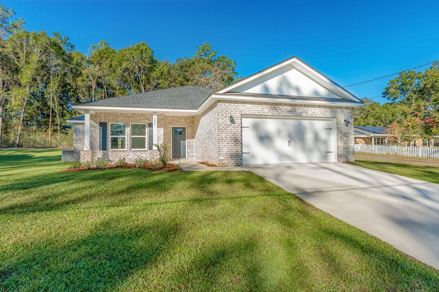 FOR A LIMITED TIME ONLY - ASK ABOUT 4.99% (BUILDER LENDER ONLY) OR $20,000 FLEX CASH FOR CLOSING COSTS/PREPAIDS/RATE BUYDOWN/UPGRADES. The ''Jackson'' plan has a spacious functional flow, featuring open family room/kitchen/dining.  The work island has bar seating, cozy dining nook, overlooking covered rear porch. Quartz countertops, white shaker style cabinets.  Owner's bath has double vanities, linen storage, generous walk-in closet. Split bedroom plan, luxury vinyl plank flooring in common areas, carpet in bedrooms.  Finished garage, fully landscaped yard.  NO HOA - 1/2 ACRE!! Call to see today. Home will be completed Early Nov. Photo of a similar home completed. Elevation may vary as well as interior and exterior colors.