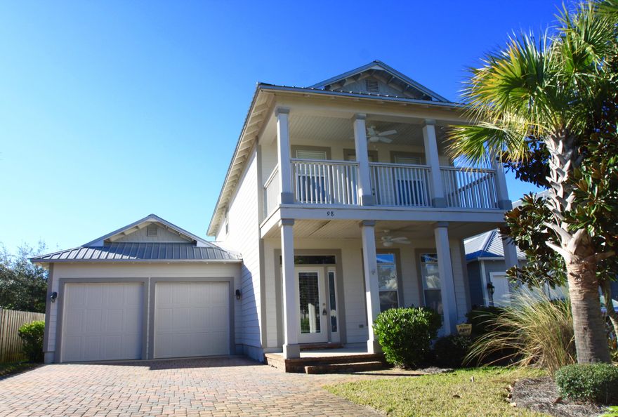 Walk to the Bay or use the community boat launch with this charming coastal cottage, which is perfectly situated in quaint Eagle Bay S/D! Only a mile from shopping, dining, entertainment and the beautiful beaches of 30A, this is a perfect place to call home. An inviting covered front porch, gives way to an open floor plan once inside. The light filled living room is open to a spacious kitchen with gorgeous cabinets, granite counters and stainless appliances which all convey. The expansive master suite on the main level features a double vanity, walk-in shower and large walk-in closet.