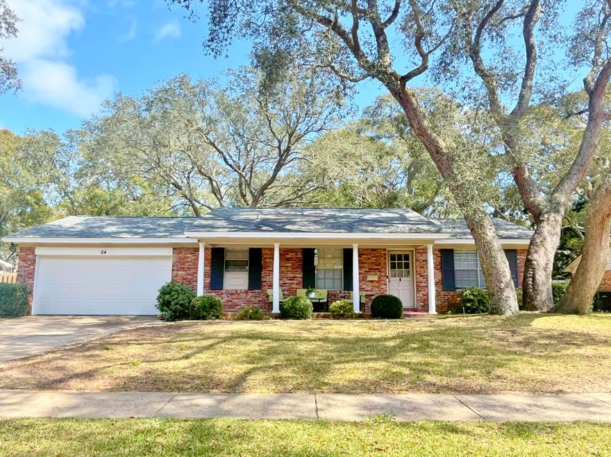 Florida charm is found here in this brick, 1 story Pool Home tucked away on a street boasting 2 cul-de-sacs. There is new LVP flooring throughout. A dining room off of the remodeled, tiled kitchen with Corian counter tops, beautiful cabinetry, and stainless-steel appliances. The clever Flex room is perfect for home office, craft room, den, etc. Add a closet and you'll have a 4th bedroom! Delightful nostalgic hall bath features double vanities. In addition to 2 large bedrooms, the Primary bedroom features its own bathroom and private door to the outside oasis. The Living room is spacious with plenty of room for a breakfast table off the kitchen. Walk out to the incredible backyard with HUGE gunite pool! Just think of the summer fun you'll have!  Beautiful azaleas border this expansive, privacy fenced backyard. The 2 car garage also has a heated and cooled laundry room. Close to Air Force Bases, Schools, shopping, dining, airport and best of all, the stunning emerald green beaches. A home that says you're in Florida! Welcome to your own private paradise. Call for your personal tour today. *As always buyer's should verify any information they deem pertinent. 