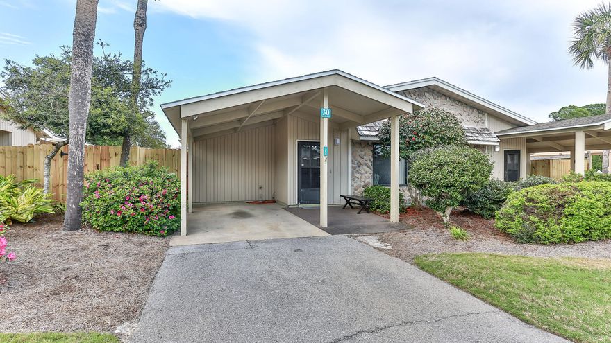 Tucked away behind the gates of desirable Seascape Resort (Golf & Tennis) this charming villa is in great condition and is full of upgrades. Tennis lovers will enjoy this two-bed, one-bath unit located in the Highly sought after Tennis Village, a neighborhood with access to lighted, clay-surface courts. This unit is steps away from tennis courts and the only heated pool of the 4 available in the complex. Other amenities include pickle ball courts, 7 minute walk to the Seascape Deeded beach plus the dedicated beach parking and renowned Whales Tail Restaurant/Bar. Tennis Village is also a favorite among vacationers, thanks to covered parking and large, enclosed outdoor patios, both of which are unique features for any condo in Destin resorts.