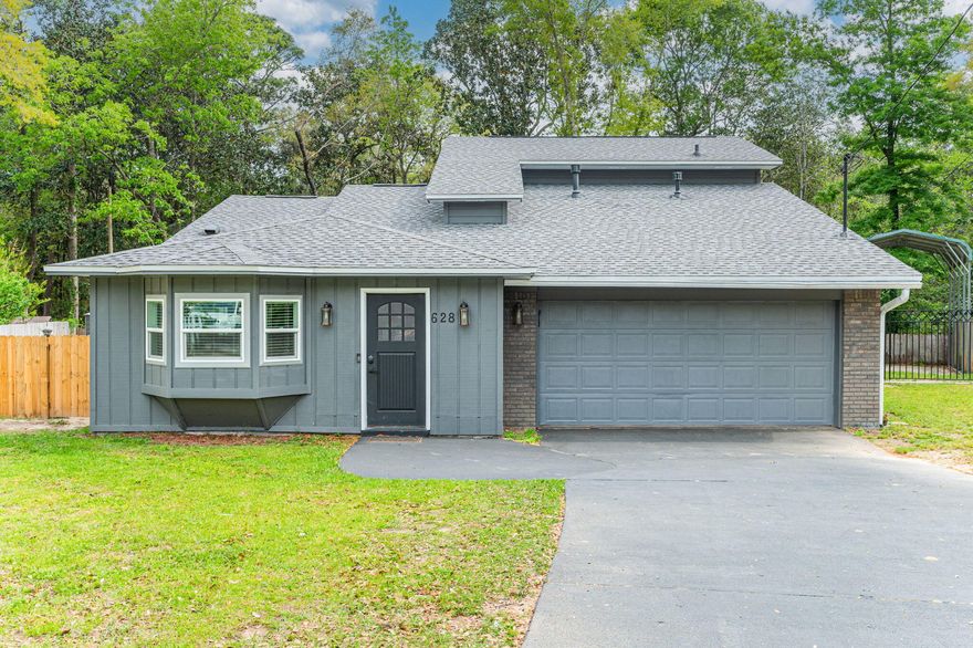 Welcome to your dream home in Niceville, FL! This stunning 3 bedroom, 2.5 bath in ground pool home offers a spacious 2330 sq ft of living space, including the Florida Room. As you step through the glass and iron front door, you'll be captivated by the remodeled kitchen, a true chef's delight!The kitchen boasts custom cabinetry complementing a huge 4x12 island with extra storage and seating space. A brick accent wall adds character, while practical features like a pot filler and hanging pot rack enhance functionality. Black appliances include a French Door Refrigerator, gas range, dishwasher and built in microwave convection oven.  The first-floor master bedroom offers a tranquil retreat with an updated ensuite bathroom and generously sized his and her closets with custom closet  systems. A convenient half bath downstairs ensures comfort for guests. Upstairs, two additional bedrooms share a beautifully updated full bath with modern touches.

Adjacent to the kitchen, a cozy living area features a wood-burning fireplace with raised hearth and mantle, and vaulted ceilings, while a Florida room and separate office with built-in shelves provide versatile spaces for relaxation and productivity. French doors with built in blinds lead to the enclosed Florida room, offering serene views of the gunite pool and spacious fenced backyard, complete with an extended patio, RV carport, fire pit area, and a shed.  This backyard has it all! 

Additional highlights of this immaculate home include wood and tile floors, new lighting fixtures with ceiling fans, a two-car garage with wood-look floors, gutter systems, and double-paned windows. The roof was replaced in 2021, and the pool was resurfaced in 2018.

Don't miss this opportunity to own this amazing home built for entertaining with luxurious upgrades throughout. Buyer to verify all information and dimensions. Schedule your showing today and make this your forever home!


