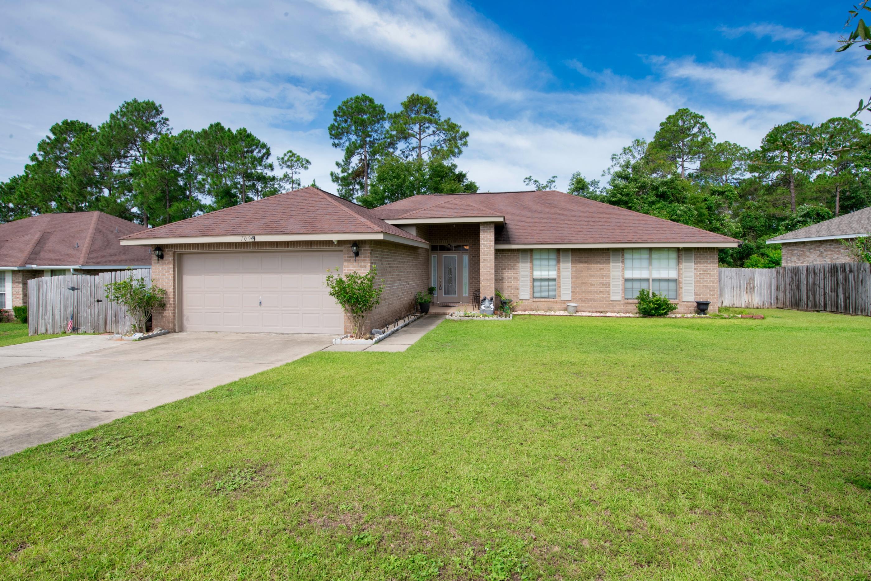 Welcome home to Alicia Place in South Crestview! This beautiful newer subdivision is positioned perfectly for access to the places you want to go! Downtown Crestview, Duke Field, Eglin AFB, and more! As you approach your new home, you'll love the well-maintained front yard with plenty of parking. As you walk into your new home, you'll love the vaulted ceilings and the open living room and kitchen. Head to the right and you'll find your sizable bedrooms and your first full bath. Head to the other side of the house and you'll find your master suite. Here you'll enjoy a large bedroom perfect for your king size bedroom set. Your master bathroom features a walk-in closet, dual vanities, and tub/shower combo. Head out back and you'll love your heated and cooled Florida room perfect...
