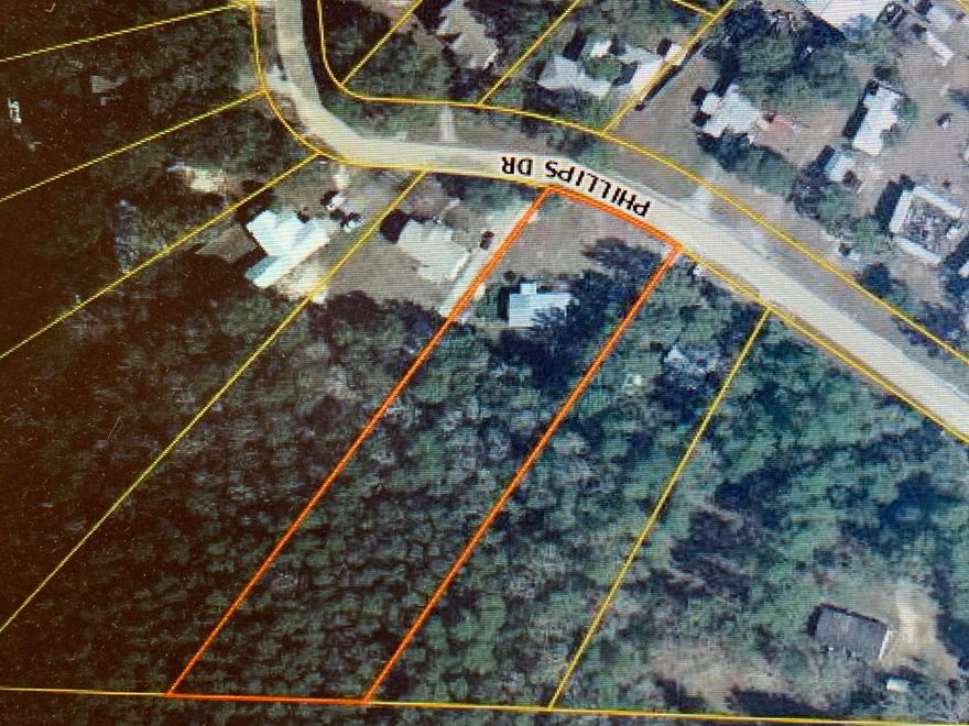 Great large lot with well and septic tank already in place. This lot totals over 1.86 acres and partially wood on a paved road. Not many vacant lots like this ready for your new home. The back of the lot is wooded and offers privacy. HWY 3280 and Phillips Drive are both paved roads. This lot is located close to Black Creek and boat ramps. Its ready for you!!!!!