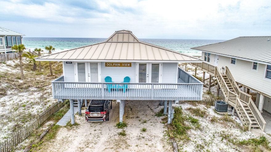 This exquisite beach front cottage is a real charmer and sure to impress. Wonderful views of the Gulf of Mexico can be seen from multiple rooms within the home as well as off the porch that is large enough to accomodate many guests. This 4 bedroom home is located near Dune Allen in West 30A- just a short distance away from all of the exciting restaurants, shops and venues 30A has to offer. The impressive yet simple and elegant features of the home are what makes this property so enchanting. As soon as you walk through the front door you will be in awe of the coziness and beachy feel of this 30A cottage!