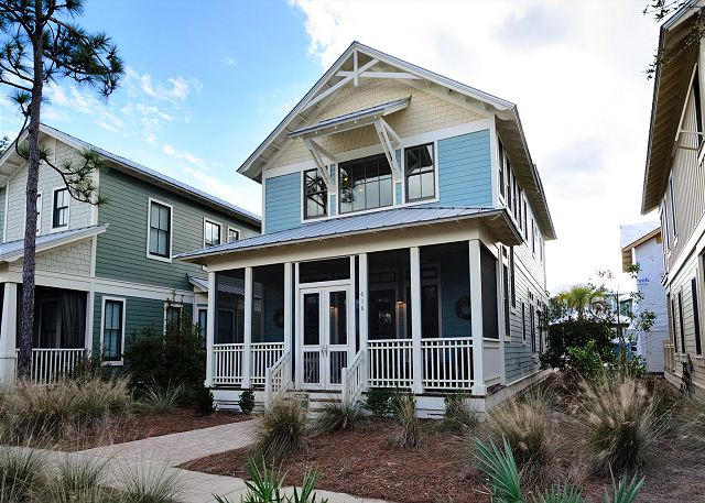Custom fully furnished turnkey home in NatureWalk at Seagrove. Only minutes from 30A's downtown Seaside. This beautiful community features resort-style amenities for family enjoyment. The Gathering Place includes resort-style beach entry pool, a heated lap pool, hot tub, gas log fire pit, large summer kitchen, separate tot lot and pool and, an open air beach shuttle. THIS BEAUTIFUL 2 BEDROOM, 3 FULL/1 HALF BATHROOM home features high ceilings, an abundance of Anderson widows and doors throughout. Wood floors throughout the home, GE monogram appliances, gas stove,Rinnai tankless water heater, three screened and furnished porches, gas fireplace, and full size washer and dryer included. Beautiful granite countertops throughout the home.This home offers 2 owners suites one up and one down!) Also, a 14x15 loft area that could be used as a bunk room, mixed use room or pass-thru bedroom since it features a full bathroom and closet area. Come see this high-quality construction for yourself. This great value won't last long! This is a unique home in NatureWalk with proven rental history.