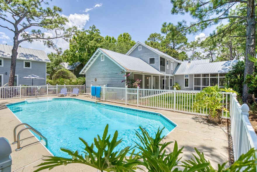 Welcome to 47 Austinwood Lane, situated on a half (.5) acre lot full of mature trees and landscaping on a private, dead end street, south of 30A and less than 1 mile to Dune Allen, Stallworth & Topsail State Park beach accesses. This is a unique opportunity and comes complete with a main house, guest house and large 38x16 private pool. The main house offers 3 full bedrooms and a bunk room with 2.5 bathrooms while the guest cottage is a full one bedroom, one bath, kitchen and living. The property boasts decks, patios, screened in porches and accentuates the outdoors and privacy as well as anything you'll find in today's market. This property is a must see whether you are looking for a primary residence, second home or vacation rental. **CAN BE COUPLED WITH 69 AUSTINWOOD LANE ALSO ON THE MARKET FOR $770K MAKING THIS ENTIRE PROPERTY OVER AN ACRE WITH MAIN HOUSE, TWO GUEST HOUSES AND ROOM TO BUILD ANOTHER PRIMARY HOME**  VERY UNIQUE OPPORTUNITY ON A QUIET, DEAD END STREET NEAR THE BEACH.  