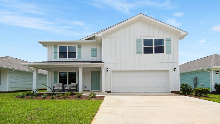 This amazing 2 story single-family home features 5 bedrooms and 3 bathrooms optimizing living space with an open concept feel. The kitchen overlooks the dining and great room, while having a view to the covered patio outside. Ample windows allowing natural light into the living area. The well-appointed kitchen features an island with bar seating, plentiful cabinet and counter space and stainless steel appliances, making entertaining a breeze. The first floor also features a flex room that provides an area for work or play, a bedroom, and full bathroom. As we head up to the second floor, we are greeted with bedroom one that features an ensuite bathroom as well as three additional bedrooms that surround a second living area, a full bathroom, and a laundry area.