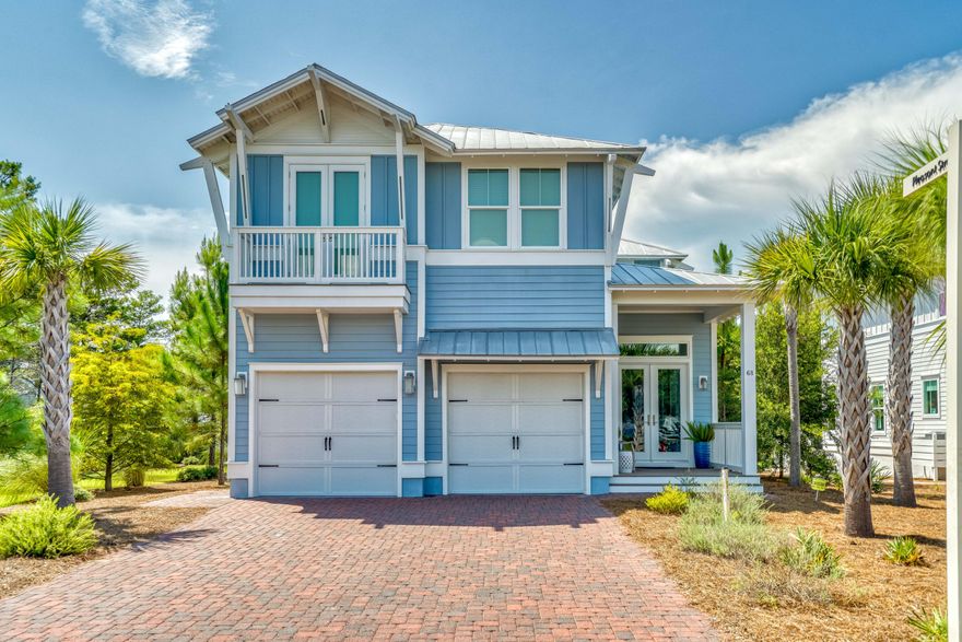 This immaculate residence is sold furnished & includes a golf cart. Never on a rental program the home is over 3,000 square feet of living space & welcomes you with soaring ceilings, abundant natural light, hardwood floors, custom cabinets & much more. An open concept layout allows the living & dining areas to interact seamlessly with the kitchen featuring a large center island, stainless appliances, custom backsplash & large pantry. The spacious, second floor master bedroom offers a spa-like ensuite. Three guest bedrooms & two full baths with tiled showers complete the second level.  A two-car garage makes it easy to store all your beach toys! The design of this home is perfect for a primary or vacation residence. With a highly coveted location on 30A's east end Prominence has become bustling beach town. Amenities include two large resort-style community swimming pools, fitness center & the Hub 30A town center and shops with dining, shopping, & entertainment. Don't miss this opportunity!
