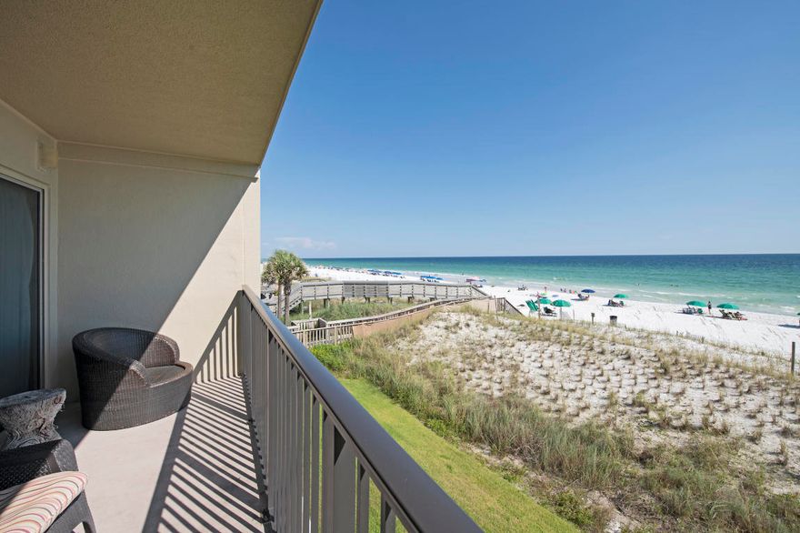 Come see the astonishing unobstructed views of this gulf front unit in Emerald Towers West. This amazing second floor unit provides fabulous views of the gulf without the steep price tag. The large, private balcony is accessible from both master bedroom and living room. The unit has received several upgrades over the years to include granite counter tops throughout, new under-mount sinks, plumbing fixtures, crown molding, no popcorn ceilings, ceramic tile throughout (NO CARPET), new baseboards, and recent furniture and bedding upgrades! This unit is rented nearly all year-round! Recent special assessment in 2017 provided updates and new balconies for the building and those have been paid in full! With only 44 units in the building, you can be sure you'll enjoy a peaceful vacation!