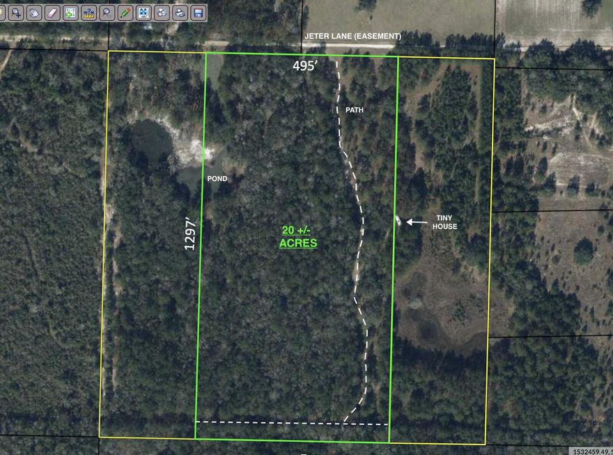 Whether you're looking for Country Living or a Weekend Getaway, this 20 acre wooded lot w/ pond is a short commute to the beach or relax and unplug in a country setting. Property is within a 10 minute drive to Holmes Creek, 40 minute drive to Panama City Beach, and 35 minutes from Northwest Florida Beaches International Airport (ECP) in Panama City. The property has Wildlife, Deer, turkey, Wild Hogs, and more!  Electric is close by on neighboring lot. Note, lot for sale is 20 acres of Parcel ID: 00000000-00-5265-0006 which is an estimated 30.2 acres.  Specific boundaries to be determined by seller and surveyor.  20 acre lot being sold does not contain any structures. Surveyor will shift boundary line so that tiny home is not on the 20 acres being sold.