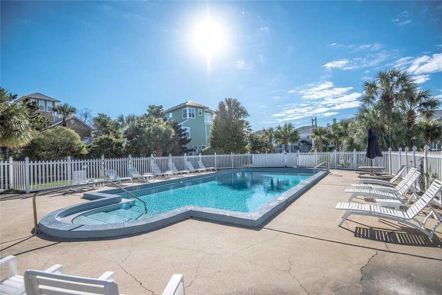 Palms North Condo with deeded beach access!So close to the gulf you can see it from the parking lot. This second floor unit has 2 bedrooms and 2 full baths with vaulted ceilings and a loft area. It comes with deeded beach access right across the street, a large pool, screened in porch, and guest parking. The screened in porch overlooks the pool. This unit comes fully furnished. There is a nice sized kitchen with breakfast bar. The dining area and living space are open. There is a very spacious master bedroom with a balcony overlooking the pool. This is a small 16 unit complex within walking distance to Gulf Place. There you have an assortment of restaurants, shops and entertainment.