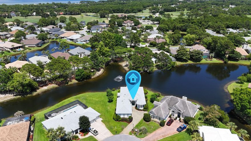 Welcome to your slice of paradise in Emerald Lakes, one of Destin's most established and beautifully maintained gated communities. With peaceful lakes, manicured landscaping, and a quiet neighborhood feel, Emerald Lakes offers a lifestyle that's both relaxing and convenient.As you step inside, you're greeted by soaring 12-foot ceilings, detailed crown molding, and an open layout that flows easily from room to room. The living area features a cozy gas fireplace and large windows that showcase serene lake views, filling the space with natural light and a sense of calm.Just off the living room, the kitchen offers granite countertops, ample cabinet storage, and a breakfast nook that overlooks the lake. It's the perfect spot to enjoy a quiet morning or connect with family. From there, step into the oversized screened-in porch where you can unwind with coffee at sunrise or relax in the evening with a glass of wine as the sun sets over the water.

The home features two primary suites, each with its own ensuite bathroom. The main suite is a peaceful retreat with tray ceilings, calming lake views, dual vanities, a soaking tub, walk-in shower, and a spacious walk-in closet. The second primary suite provides comfort and privacy for guests or extended family with its own full bath. A third bedroom offers additional flexibility for a home office, nursery, or bonus space and includes access to a third full bathroom.

A large two-car garage adds even more functionality to the home with space for parking, storage, or beach and golf gear.

Emerald Lakes features community amenities including a renovated pool, pickleball and basketball courts, and an updated playground. These are all just a short walk from your front door but far enough away to maintain peace and quiet at home.

The location is hard to beat. You're only minutes from Destin Commons, Whole Foods, public beach access, and over 20 restaurants within a few miles. Golf lovers will appreciate being just one neighborhood over from Emerald Bay Golf Club, one of the top-rated courses on the Emerald Coast. Other nearby options include Regatta Bay, Kelly Plantation, and Indian Bayou.

This home blends comfort, quality, and location in one of Destin's most desirable communities.